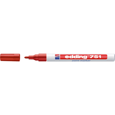EDDING 751RT - Marcador de pintura, 1,0 - 2,0 mm, rojo EDDING 751RT - Marcador de pintura, 1,0 - 2,0 mm, rojo