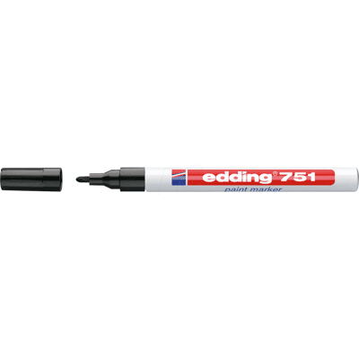 EDDING 751SW - Marcador de pintura, 1,0 - 2,0 mm, negro EDDING 751SW - Marcador de pintura, 1,0 - 2,0 mm, negro