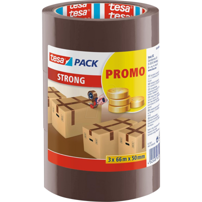 Cinta de Embalaje STRONG Tesapack - 3 rollos, 66 m x 50 mm Cinta de Embalaje STRONG Tesapack - 3 rollos, 66 m x 50 mm