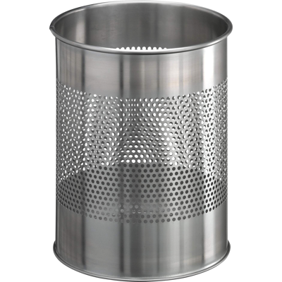 DURABLE 338123 - Contenedor de basura, 15 l, acero inoxidable, redondo, perforaci DURABLE 338123 - Contenedor de basura, 15 l, acero inoxidable, redondo, perforaci