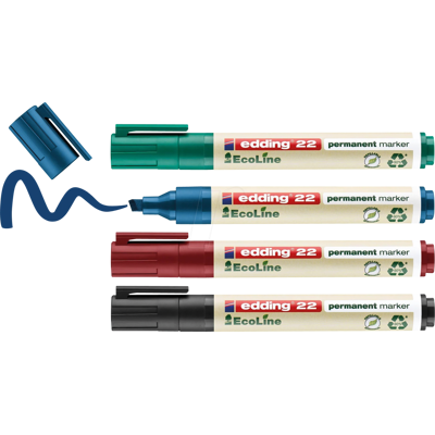 EDDING 22/4S - Rotulador permanente, ecológico, clasificado por 4 colore EDDING 22/4S - Rotulador permanente, ecológico, clasificado por 4 colore