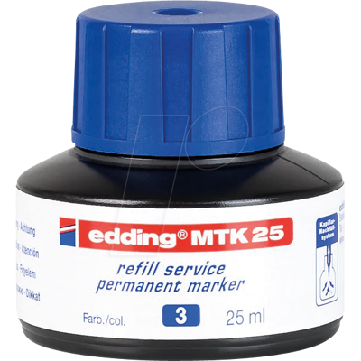 EDDING MTK25003 - Tinta de relleno, rotulador permanente, MTK 25, azul EDDING MTK25003 - Tinta de relleno, rotulador permanente, MTK 25, azul