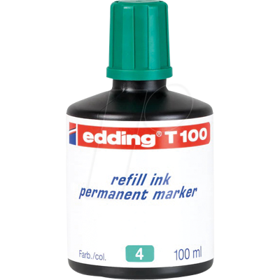 EDDING T100004 - Tinta de relleno, rotulador permanente, T 100, verde EDDING T100004 - Tinta de relleno, rotulador permanente, T 100, verde