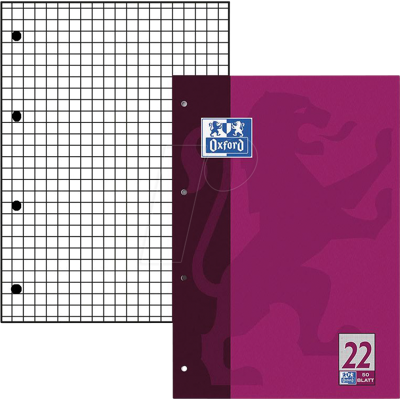 OXFORD 100050348 - Bloque de cartas a4, cuadriculado, 50 hojas, perforado OXFORD 100050348 - Bloque de cartas a4, cuadriculado, 50 hojas, perforado