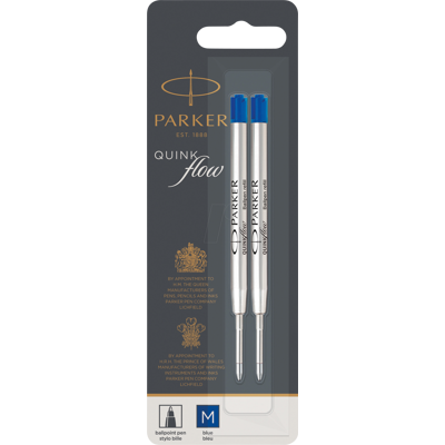 PARKER 1950373 - Mina de bolígrafo, azul, M, QUINKflow, 2 unidades PARKER 1950373 - Mina de bolígrafo, azul, M, QUINKflow, 2 unidades
