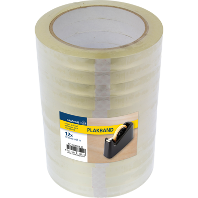 RAADHUIS 3513511 - Cinta adhesiva transparente, 33 m x 12 mm, 12 rollos RAADHUIS 3513511 - Cinta adhesiva transparente, 33 m x 12 mm, 12 rollos