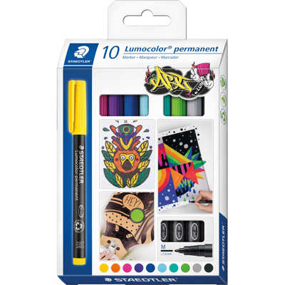STAEDTLER 317C10 - Pluma universal permanente M, set, 10 colores STAEDTLER 317C10 - Pluma universal permanente M, set, 10 colores