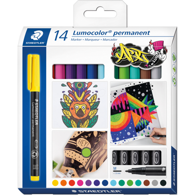 STAEDTLER 317C14 - Pluma universal permanente M, set, 14 colores STAEDTLER 317C14 - Pluma universal permanente M, set, 14 colores