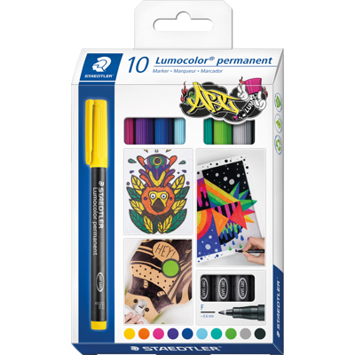 STAEDTLER 318C10 - Pluma universal permanente F, set, 10 colores STAEDTLER 318C10 - Pluma universal permanente F, set, 10 colores