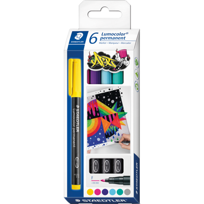 STAEDTLER 318C6 - Pluma universal permanente F, set, 6 colores STAEDTLER 318C6 - Pluma universal permanente F, set, 6 colores