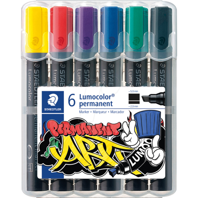 STAEDTLER 350W61 - Marcador permanente, 2-5 mm, set, 6 colores STAEDTLER 350W61 - Marcador permanente, 2-5 mm, set, 6 colores