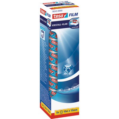 Cinta adhesiva cristal transparente Tesa - 8 rodillos 10m x 19mm Cinta adhesiva cristal transparente Tesa - 8 rodillos 10m x 19mm