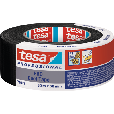 TESA 74613 SW - Cinta de tejido tesa PRO, 50 m x 50 mm, negra TESA 74613 SW - Cinta de tejido tesa PRO, 50 m x 50 mm, negra