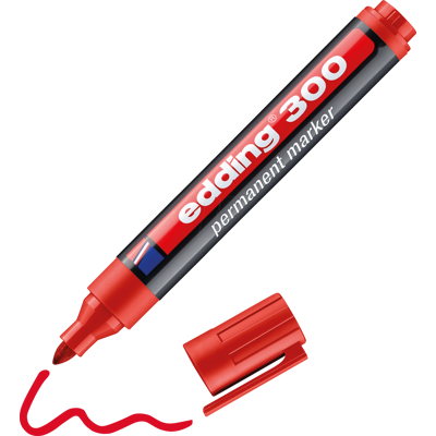 EDDING 300RT - Marcador permanente / rojo / 1,5-3,0mm EDDING 300RT - Marcador permanente / rojo / 1,5-3,0mm