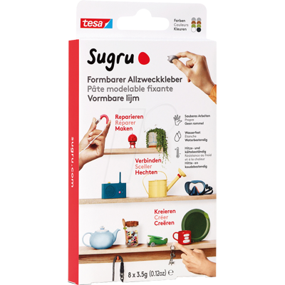 TESA 41285 - Pegamento maleable para todo uso Sugru - Pack de 8, negro, blanc TESA 41285 - Pegamento maleable para todo uso Sugru - Pack de 8, negro, blanc