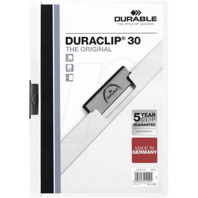 DURABLE 220002 - Carpeta de sujeción, blanca DURABLE 220002 - Carpeta de sujeción, blanca