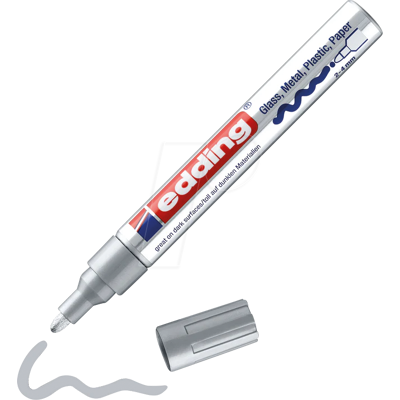 EDDING GLM750SI - Marcador de pintura brillante, 2-4 mm, plata EDDING GLM750SI - Marcador de pintura brillante, 2-4 mm, plata