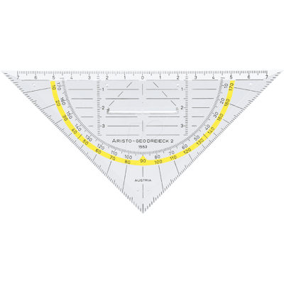 ARISTO AR 1553 - Geotreieck, longitud de hipotenue 160 mm, con empuñadura ARISTO AR 1553 - Geotreieck, longitud de hipotenue 160 mm, con empuñadura