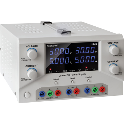 PEAKTECH 6193 - Fuente de alimentación de laboratorio - 0-30 V, 0-5 A PEAKTECH 6193 - Fuente de alimentación de laboratorio - 0-30 V, 0-5 A