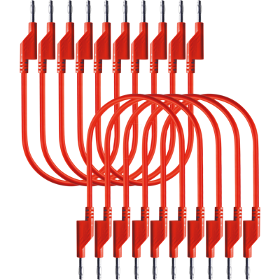 PEAKTECH 7046R - Cable de prueba, 0,25 m, rojo, apilable PEAKTECH 7046R - Cable de prueba, 0,25 m, rojo, apilable