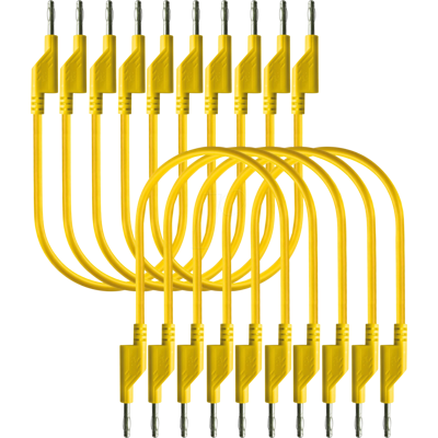 PEAKTECH 7046GB - Plomo de prueba, 0,25 m, amarillo, apilable PEAKTECH 7046GB - Plomo de prueba, 0,25 m, amarillo, apilable