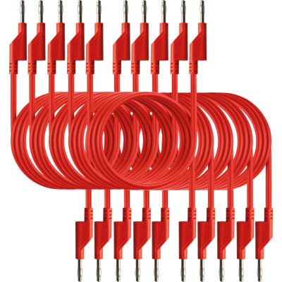 PEAKTECH 7048R - Cable de prueba, 0,75 m, rojo, apilable PEAKTECH 7048R - Cable de prueba, 0,75 m, rojo, apilable