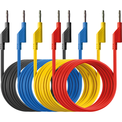PEAKTECH 7050 - Cables de prueba, 1,5 m, apilables, juego de 4 PEAKTECH 7050 - Cables de prueba, 1,5 m, apilables, juego de 4