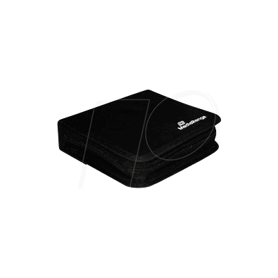 MEDIARANGE MR BOX50 - Carpeta de almacenamiento para 24 discos, nylon, negro MEDIARANGE MR BOX50 - Carpeta de almacenamiento para 24 discos, nylon, negro
