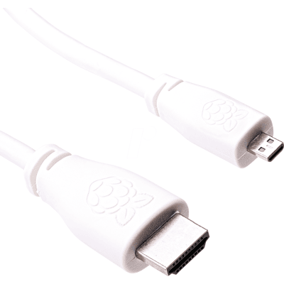 Cable Micro HDMI a HDMI para Raspberry Pi 4 - Blanco - 1m Cable Micro HDMI a HDMI para Raspberry Pi 4 - Blanco - 1m