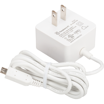 RPI PS 12.5US WT - Raspberry Pi - Fuente de alimentación, 5,1 V, 2,5 A, microUSB, e RPI PS 12.5US WT - Raspberry Pi - Fuente de alimentación, 5,1 V, 2,5 A, microUSB, e
