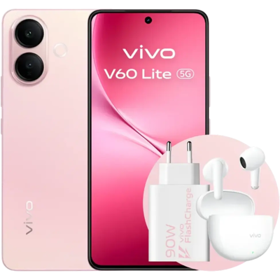 Vivo V60 Lite 5G 8GB/256GB Rosa con Auriculares Buds y Cargador 90W Vivo V60 Lite 5G 8GB/256GB Rosa con Auriculares Buds y Cargador 90W