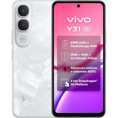 Vivo Y31 5G 512GB Blanco Pantalla 120Hz 6GB RAM Batería 6500 mAh Vivo Y31 5G 512GB Blanco Pantalla 120Hz 6GB RAM Batería 6500 mAh