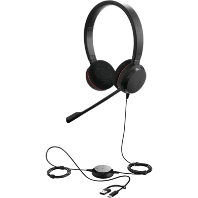 Auriculares Jabra Evolve 20 UC Stereo USB-C/A Diadema 28mm Auriculares Jabra Evolve 20 UC Stereo USB-C/A Diadema 28mm