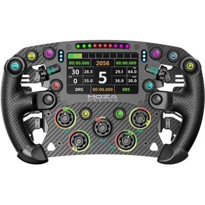 Volante Moza FSR2 - Pantalla Táctil 4,3", Fibra de Carbono Toray Volante Moza FSR2 - Pantalla Táctil 4,3", Fibra de Carbono Toray