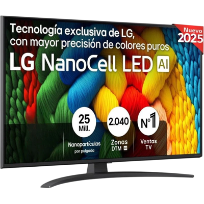 LG AI 43NANO81A6A 43 4K Ultra HD NanoCell Smart TV Negro LG AI 43NANO81A6A 43 4K Ultra HD NanoCell Smart TV Negro