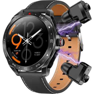 OEM T95 Negro con Correa de Cuero y Auriculares OEM T95 Negro con Correa de Cuero y Auriculares