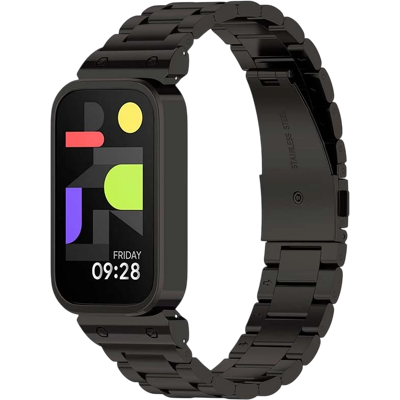 CROCOCASE Correa Metal Eslabones Xiaomi Mi Smart Band 9 Active / Redmi Smart Band 3 Negro CROCOCASE Correa Metal Eslabones Xiaomi Mi Smart Band 9 Active / Redmi Smart Band 3 Negro