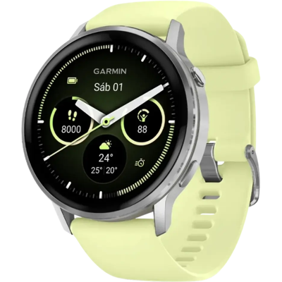 Garmin Venu 4 45 mm Plata con correa de silicona amarilla GPS multibanda - Reloj Inteligente Garmin Venu 4 45 mm Plata con correa de silicona amarilla GPS multibanda - Reloj Inteligente