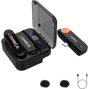 COMICA Vimo S-UC Micrófono Lavalier Inalámbrico con Cancelación de Sonido (USB-C) Negro COMICA Vimo S-UC Micrófono Lavalier Inalámbrico con Cancelación de Sonido (USB-C) Negro