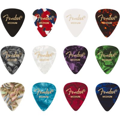 Fender 351 Shape Celluloid Medley Medium 12 Pack Fender 351 Shape Celluloid Medley Medium 12 Pack