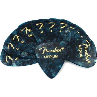 Fender 351 Shape Premium Celluloid Picks - Medium Ocean Turquoise 12-pack Fender 351 Shape Premium Celluloid Picks - Medium Ocean Turquoise 12-pack