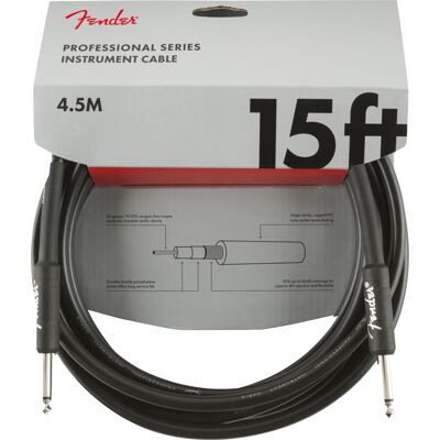 Fender Professional Series Instrument Cable, Straight/Straight, Preto 4.5M Fender Professional Series Instrument Cable, Straight/Straight, Preto 4.5M