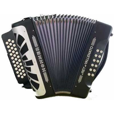 Hohner EL REY DEL VALLENATO GCF PRETO GRELHA DE PRATA Hohner EL REY DEL VALLENATO GCF PRETO GRELHA DE PRATA