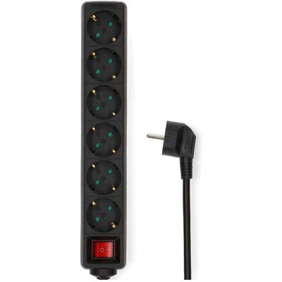 Nedis Regleta - 6 Tomas, 3m Cable, 3680W Nedis Regleta - 6 Tomas, 3m Cable, 3680W