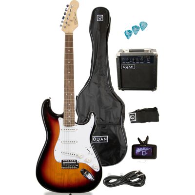 Paquete de Guitarra Eléctrica OQAN QGE-ST25 SB - Estilo Stratocaster Paquete de Guitarra Eléctrica OQAN QGE-ST25 SB - Estilo Stratocaster