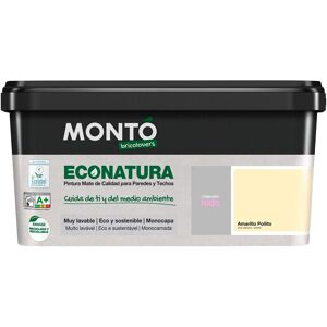 MONTÓ Pintura Plástica Mate Eco Natura Sostenible 4 l. (4 litros) Amarillo pollito MONTÓ Pintura Plástica Mate Eco Natura Sostenible 4 l. (4 litros) Amarillo pollito