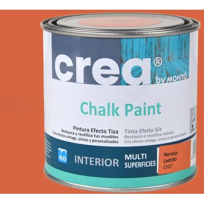 MONTÓ Pintura Crea Chalk Paint para Muebles 500 ml... Naranja Ladrillo MONTÓ Pintura Crea Chalk Paint para Muebles 500 ml... Naranja Ladrillo