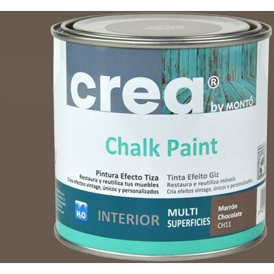 MONTÓ Pintura Crea Chalk Paint para Muebles 500 ml... Marrón chocolate MONTÓ Pintura Crea Chalk Paint para Muebles 500 ml... Marrón chocolate