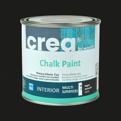 MONTÓ Pintura Crea Chalk Paint para Muebles 500 ml... Negro Astracán MONTÓ Pintura Crea Chalk Paint para Muebles 500 ml... Negro Astracán