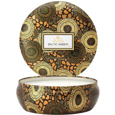 Voluspa Baltic Amber Vela de 3 Mechas - Lata Decorativa 340g Voluspa Baltic Amber Vela de 3 Mechas - Lata Decorativa 340g